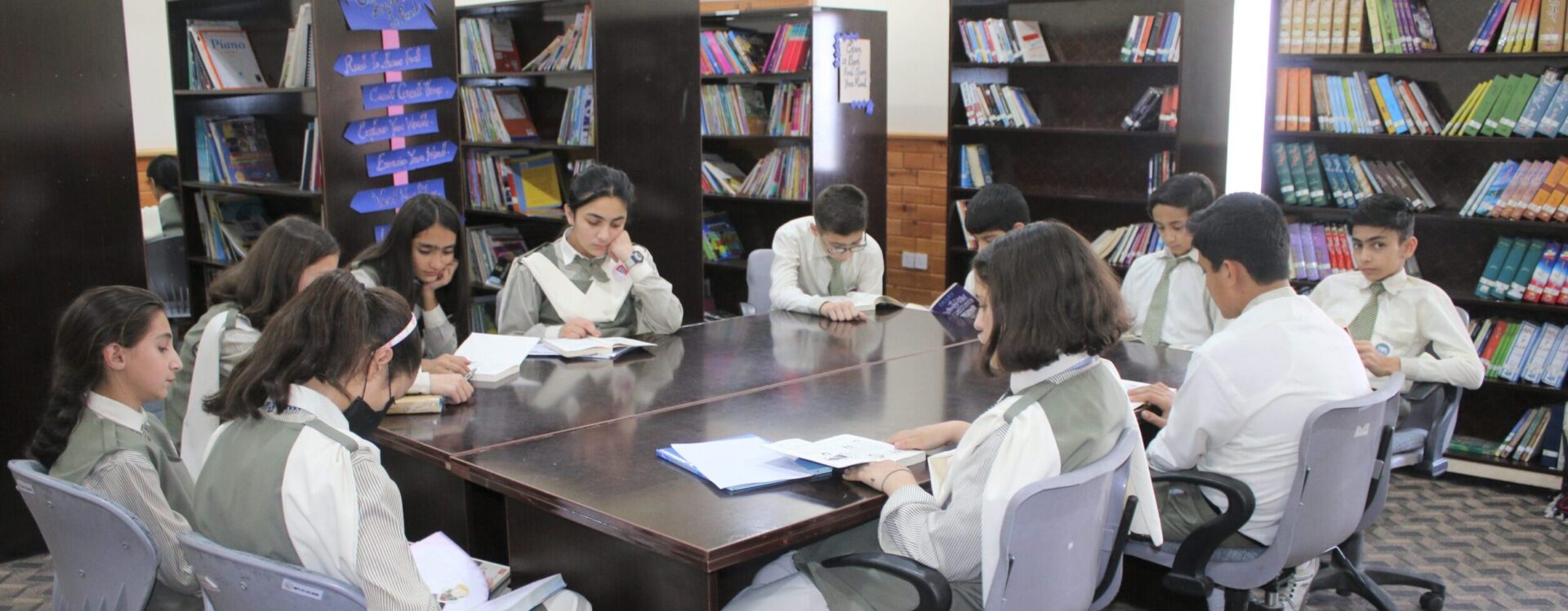 Students Studying at Library
